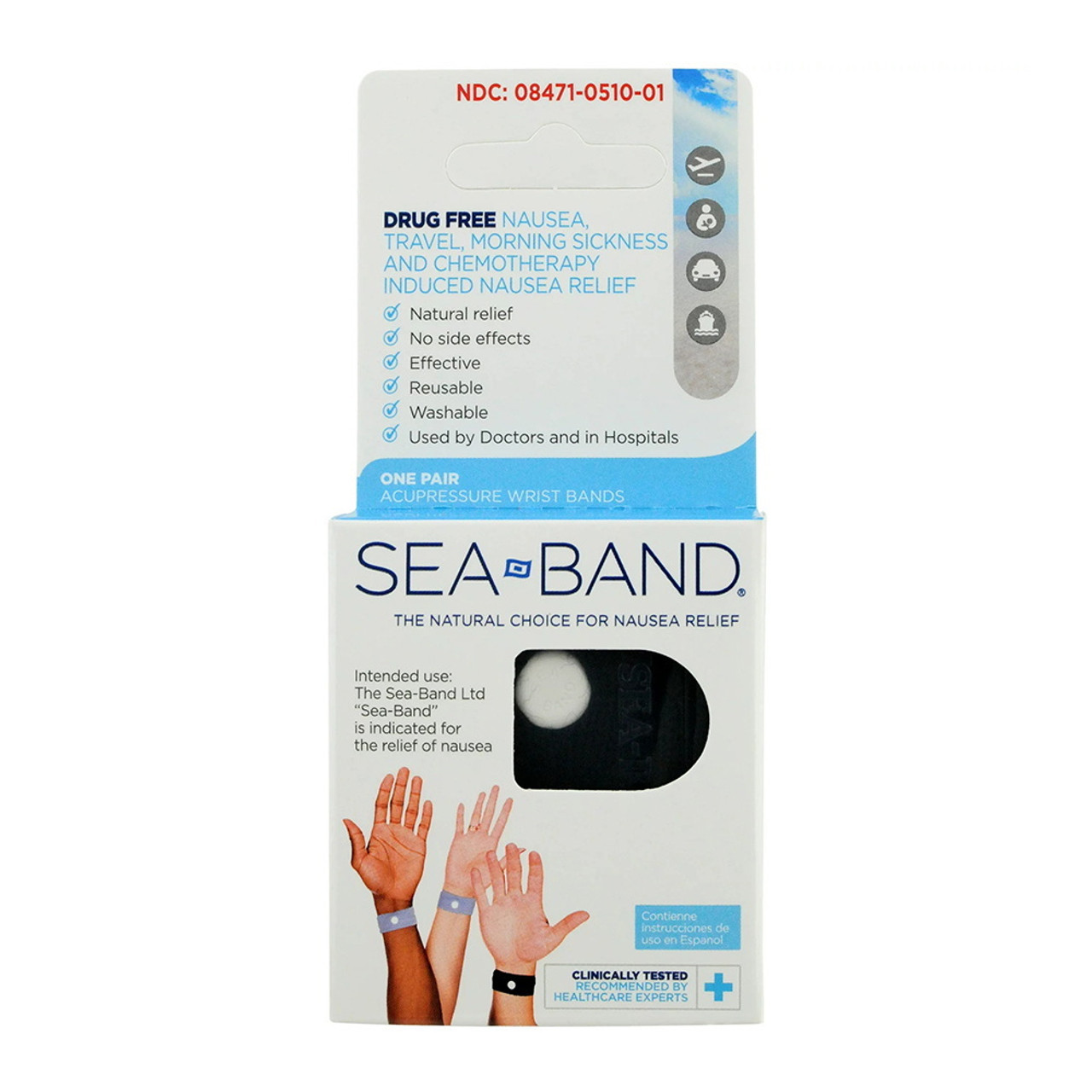 Blisslets Nausea Relief Acupressure Wrist Bands. Hudson Duo.